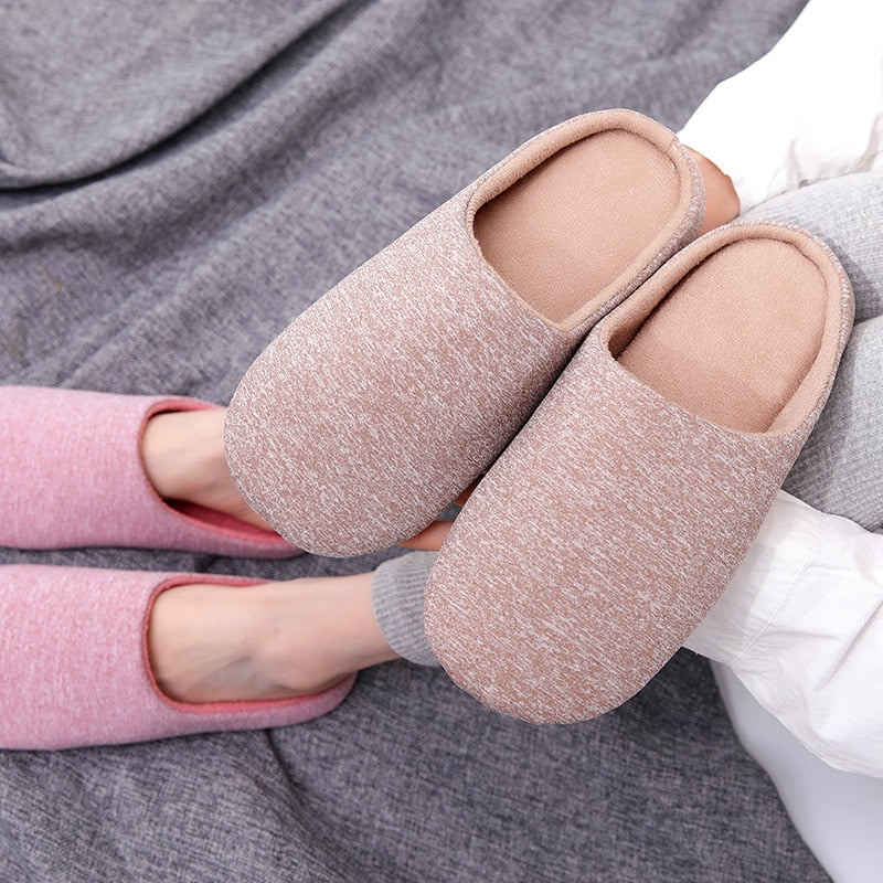 Chinelos Unissex de Algodão Macios para o Inverno  e de Uso Doméstico - Lavvig 