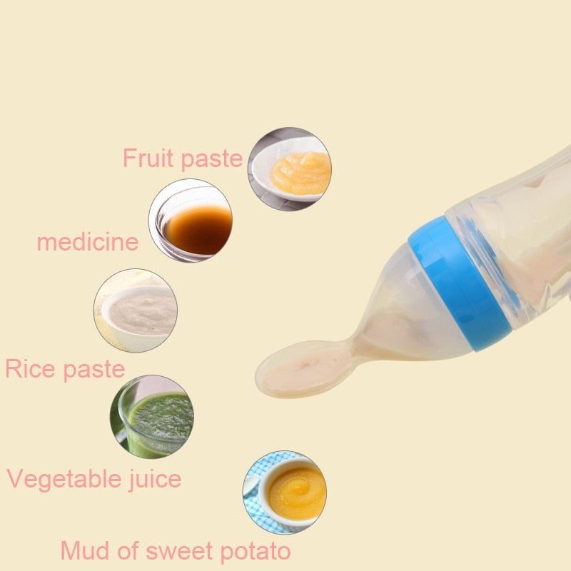 Colher de bebê alimentador de mamadeira, conta-gotas de silicone para alimentação e remédios - Lavvig 