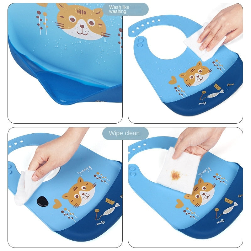 Babadores de silicone à prova d'água de para alimentar Bebês - Lavvig 