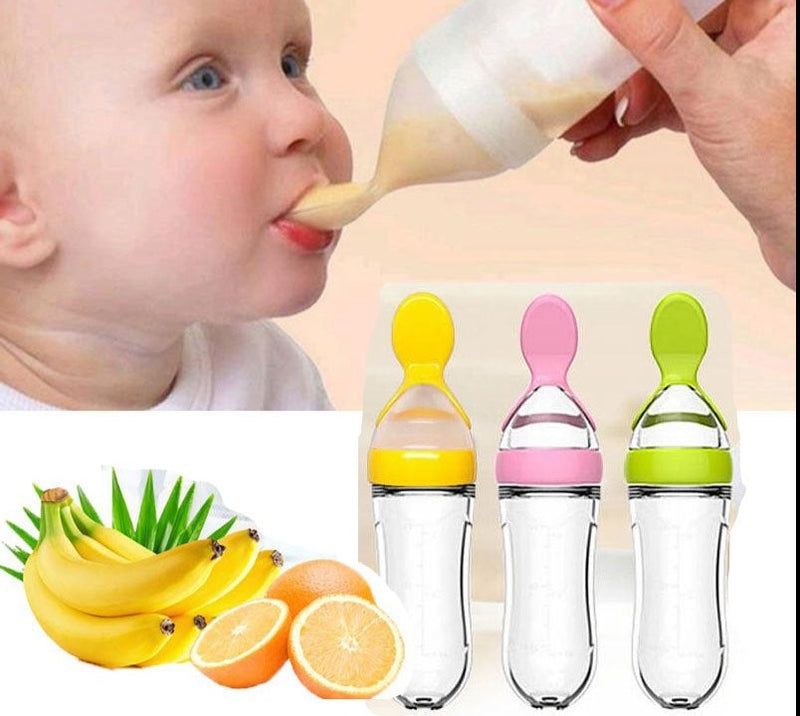 Colher de bebê alimentador de mamadeira, conta-gotas de silicone para alimentação e remédios - Lavvig 