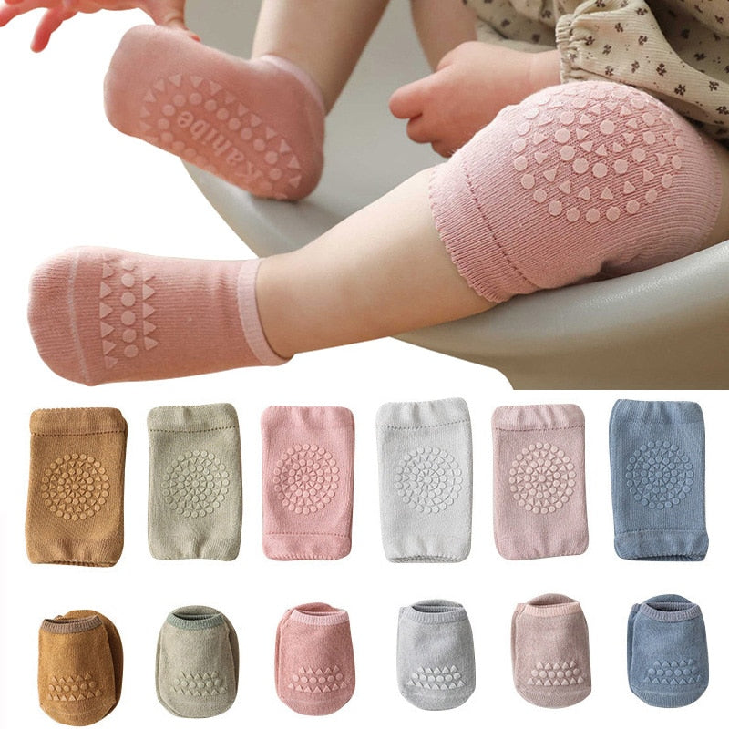 Conjunto de Meias e Joelheiras Antiderrapantes para Bebês - Lavvig 