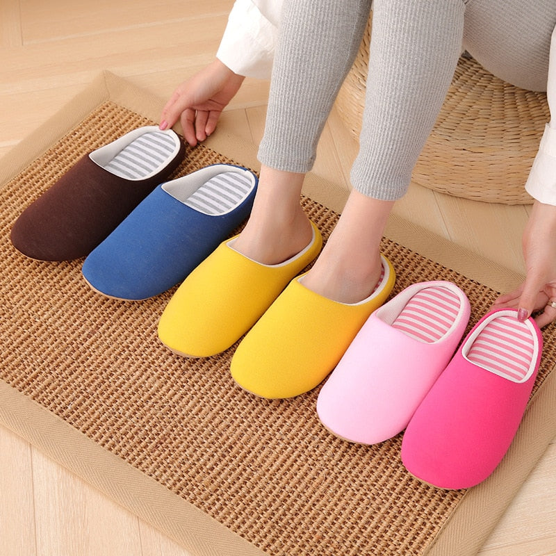 Chinelos Unissex de Algodão Macios para o Inverno  e de Uso Doméstico - Lavvig 