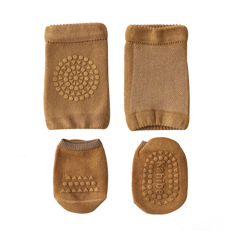 Conjunto de Meias e Joelheiras Antiderrapantes para Bebês - Lavvig 