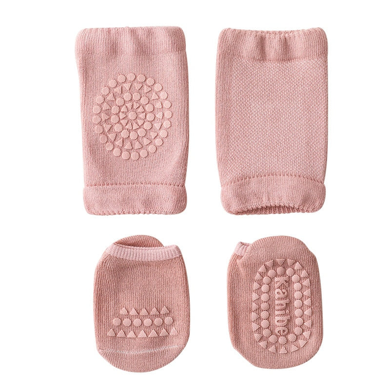 Conjunto de Meias e Joelheiras Antiderrapantes para Bebês - Lavvig 