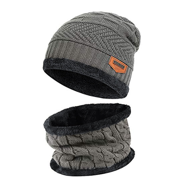 Gorro de Lã Unissex , Luvas grossas e Máscara Protetora Pescoço e nariz  Balaclava Bonnet - Lavvig 