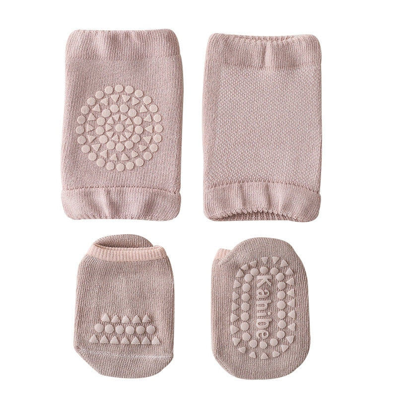 Conjunto de Meias e Joelheiras Antiderrapantes para Bebês - Lavvig 
