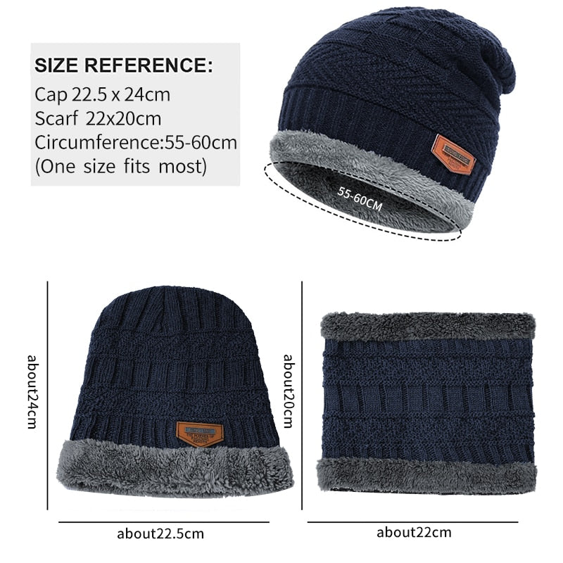 Gorro de Lã Unissex , Luvas grossas e Máscara Protetora Pescoço e nariz  Balaclava Bonnet - Lavvig 