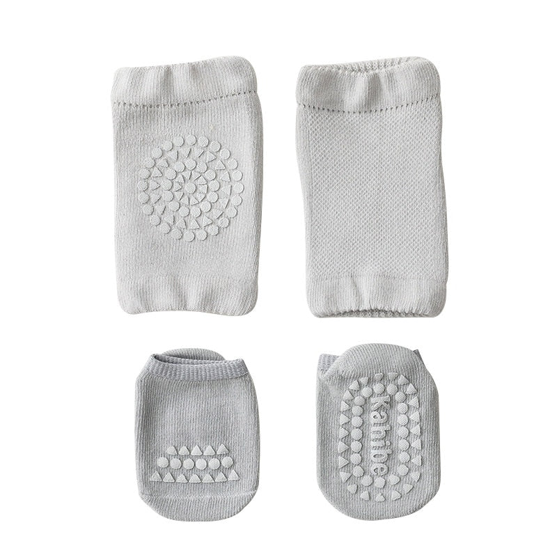 Conjunto de Meias e Joelheiras Antiderrapantes para Bebês - Lavvig 